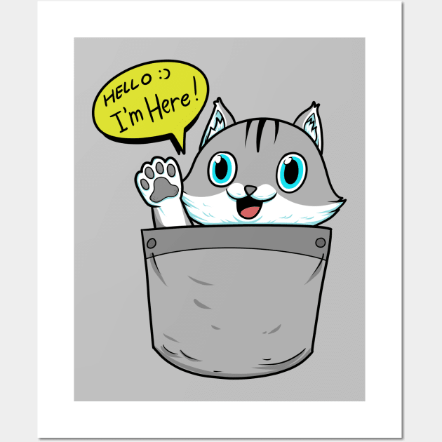 cat pocket Wall Art by setiaoneart